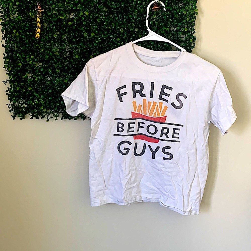 White graphic tee